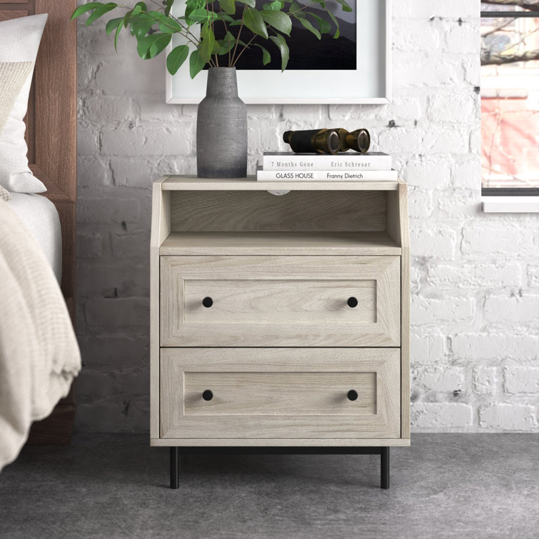 Steelside™ Lethe 26'' Tall 2 Drawer Nightstand & Reviews Wayfair